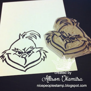 Merry GRINCHmas – Undefined Hand Carved Grinch Stamp