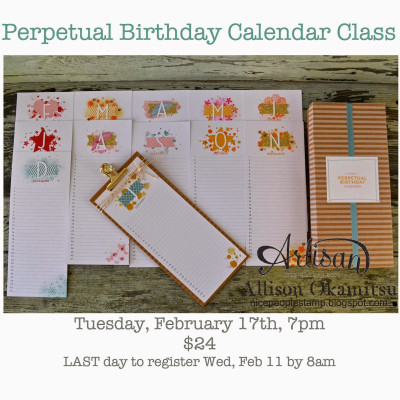 Perpetual Birthday Calendar Class