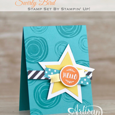 Swirly Bird Hello Card