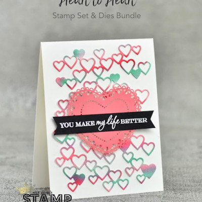 Heart to Heart Card | Watercoloured Die Cut Background | Video Tutorial