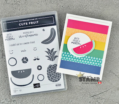 Rainbow Stripe Background Technique | Stampin’ Up! Cute Fruit Stamp Set | Cardmaking Video Tutorial