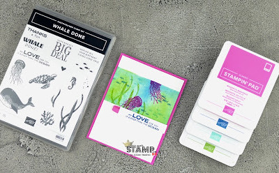 Faux Watercolour Background Technique | Cardmaking VIDEO Tutorial | Stampin’ Up! Whale Done Stamp Set