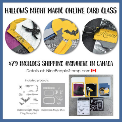 Online Cardmaking Class | Ships Anywhere in Canada | Stampin’ Up! Hallows Night Magic Bundle | Halloween Cards