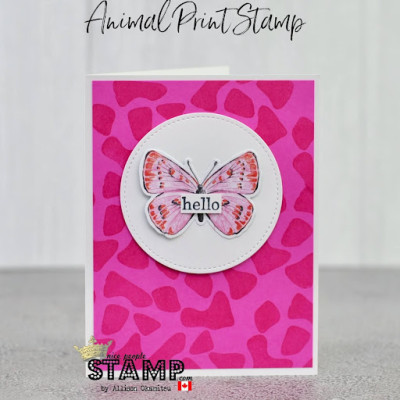 How to make an animal print background stamp | Stampin’ Up! Butterfly Brilliance Bundle | Cardmaking