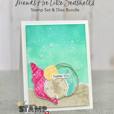 Sponged & Splattered Technique Video Tutorial | Stampin’ Up! Friends Are Like Seashells Card