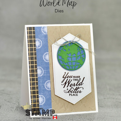 Best Adhesive for Intricate Die Cuts | Stampin’ Up! Beautiful World Card | World Map Dies