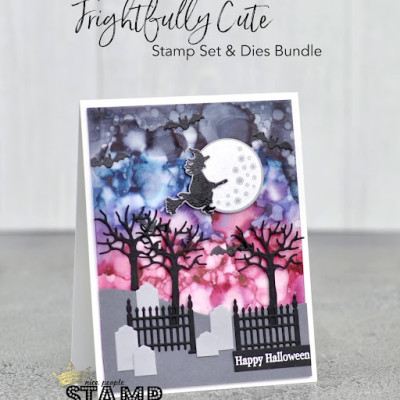 Alcohol Ink Background Technique VIDEO | Stampin’ Up! Frightfully Cute Halloween Card