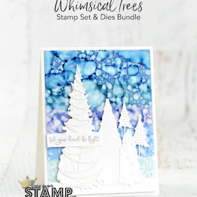 Easy Alcohol Ink Technique | Christmas Tree Card | Stampin’ Up! Whimsical Trees