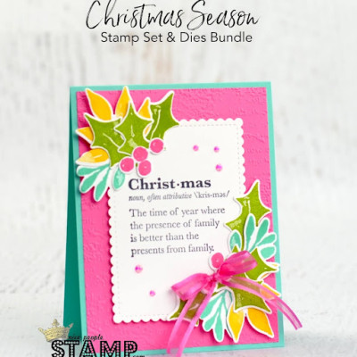 How to make a pink & bright Christmas card | Stampin’ Up! Christmas Season Bundle