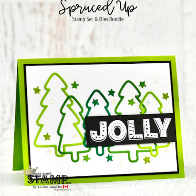 Make a Rainbow Christmas Card | Stampin’ Up! Spruced Up Bundle & Jingle Jingle Jingle Stamp Set