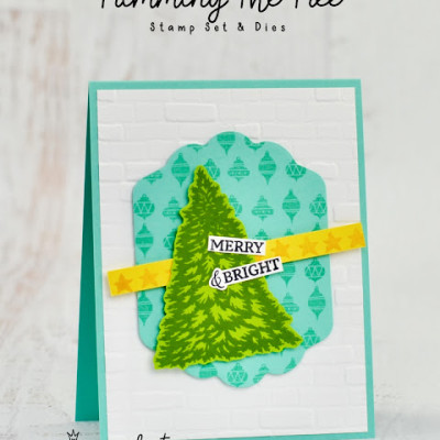 Modern Christmas Card | Stampin’ Up! Trimming The Tree Bundle