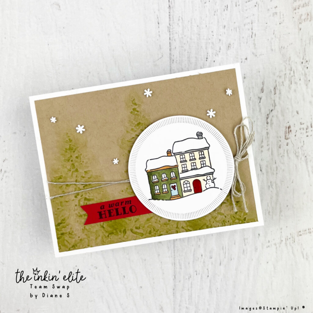 Team card swap created by Diane S using the Yuletide Village Stamp Set from Stampin' Up!