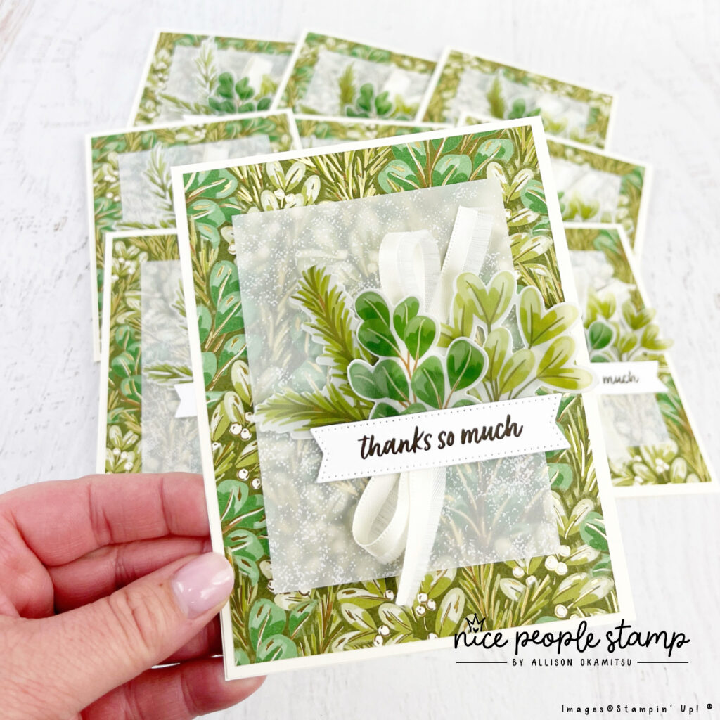 I have a golden greenery thank you card to share with you today, made with the Season of Green & Gold Suite Collection by Stampin' Up!®