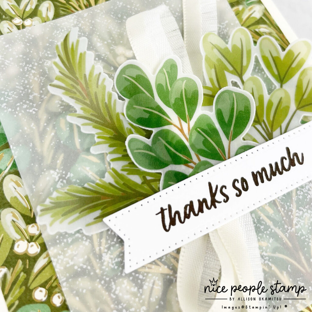 I have a golden greenery thank you card to share with you today, made with the Season of Green & Gold Suite Collection by Stampin' Up!®