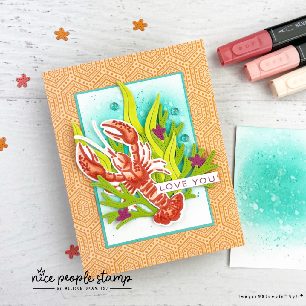 This blended & splattered ink background technique is perfectly paired with images from the Ocean Friends Bundle by Stamin' Up!®