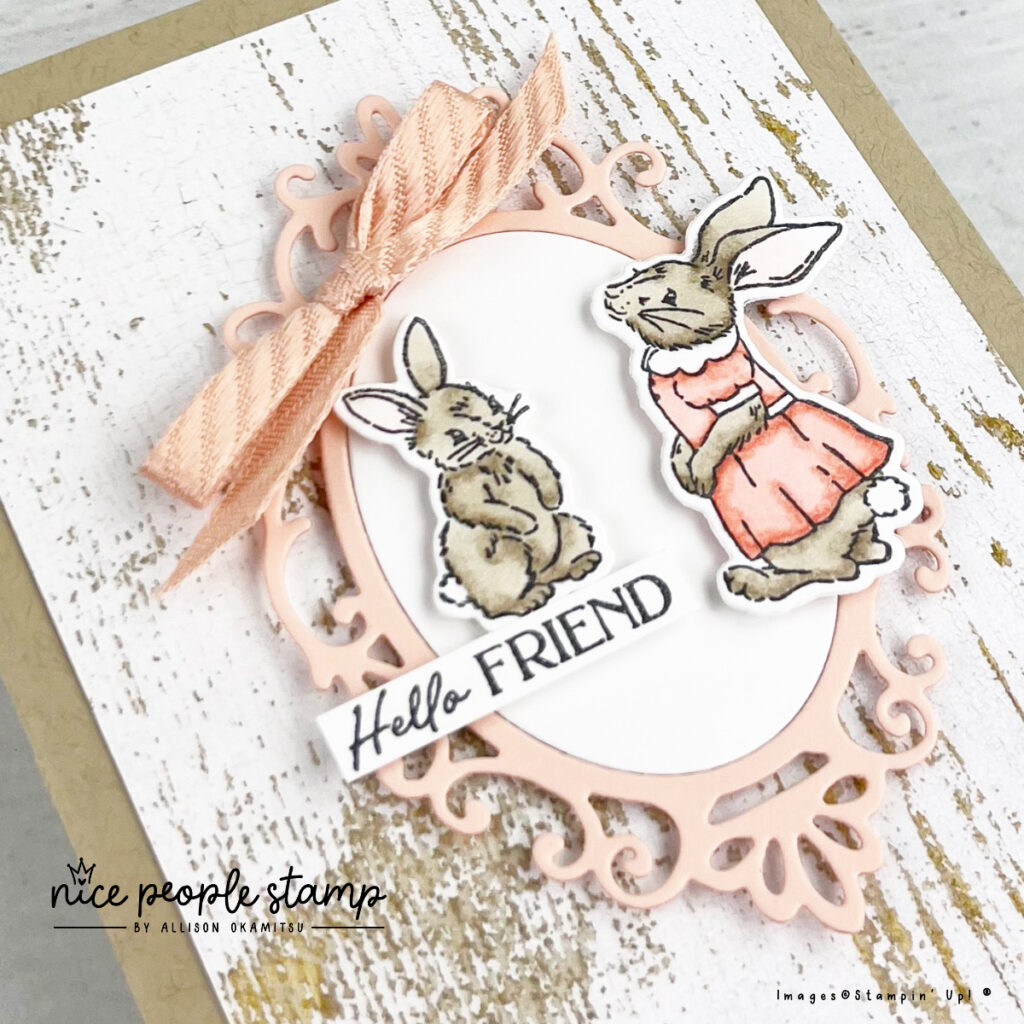 Make a cute Storybook Friends bunny card with the Storybook Friends Bundle by Stampin' Up! The colour palette of neutrals + pink is so sweet.