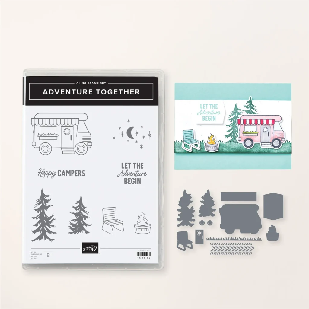 Create adorable camping trailer cards with the Adventure Together Bundle from Stampin' Up! 