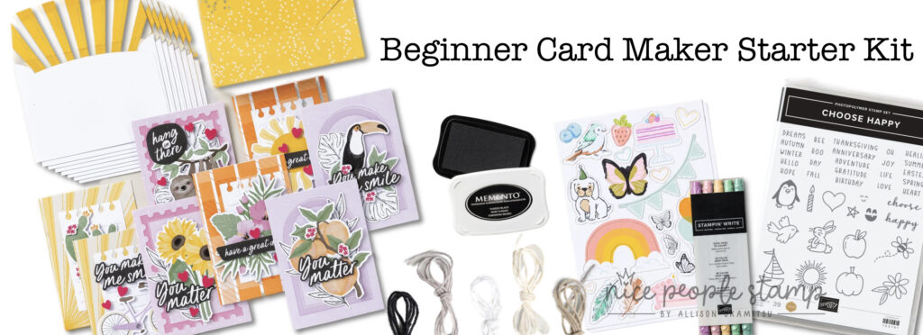 A great collection of items for beginner card makers can be put in the Stampin' Up! Canada Starter Kit.